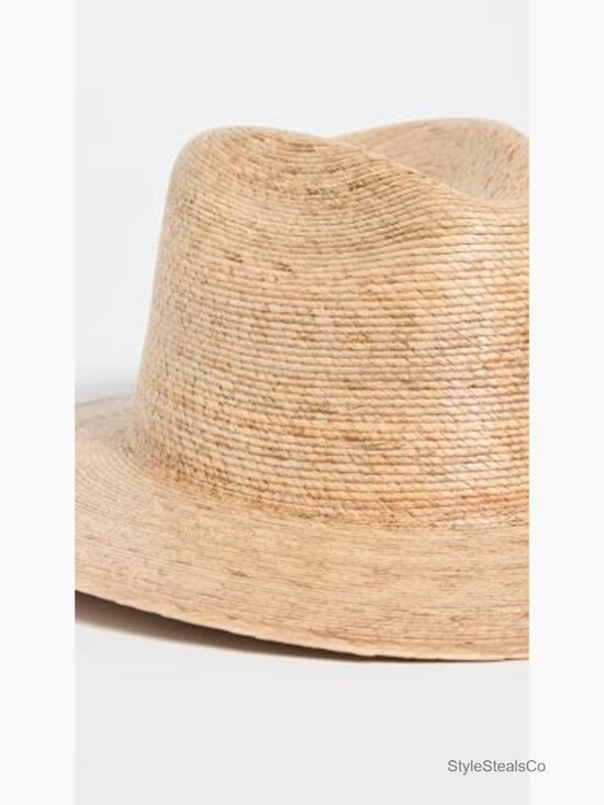 Woven Straw Fedora Hat With Elastic Sweatband Adjustable Pinched Crown 22.5in